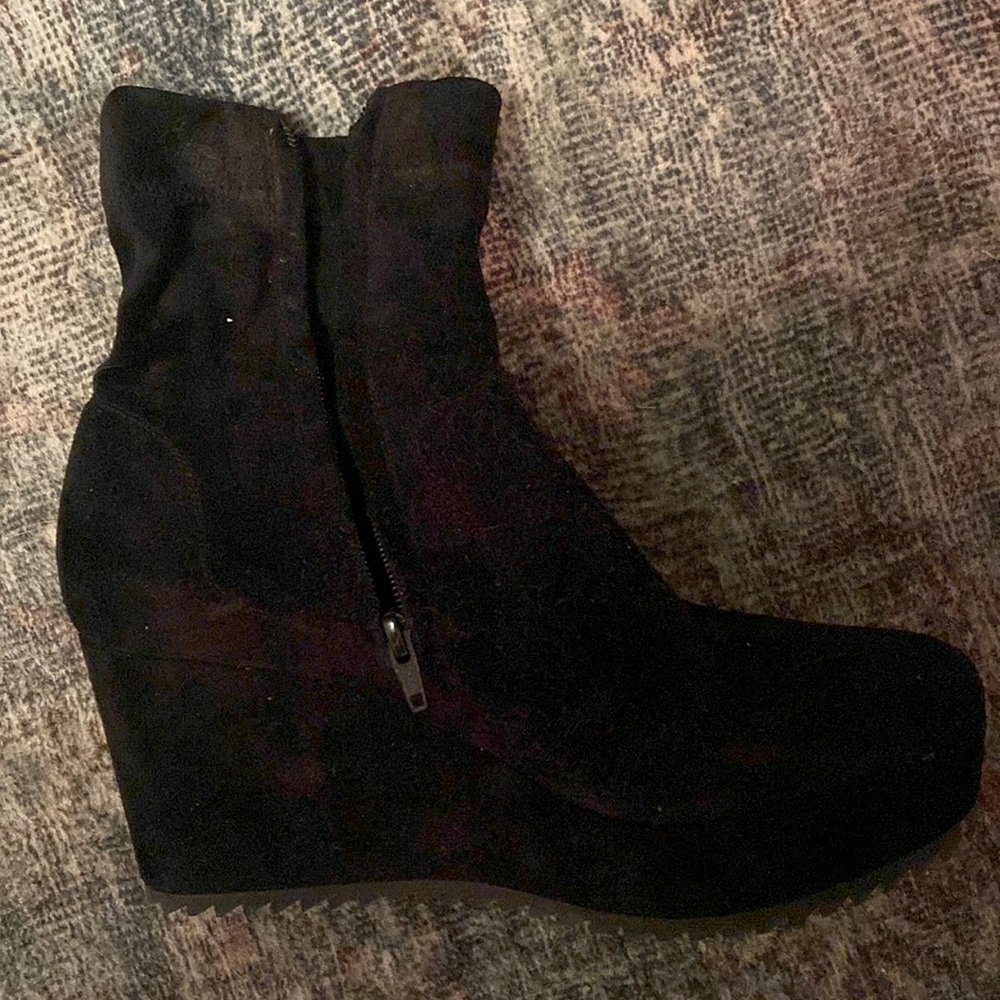 Pedro Garcia black suede classic platform bootie. Worn once-like NEW!